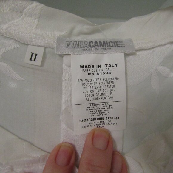 NARACAMICIE White Pullover Cotton/Poly Blend Lace Top-NWT's-Size II--Retail $175 - Picture 2 of 6